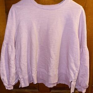 Time and Tru Women's Blouson Sleeve Sweatshirt Lavender Linen XXL (20)